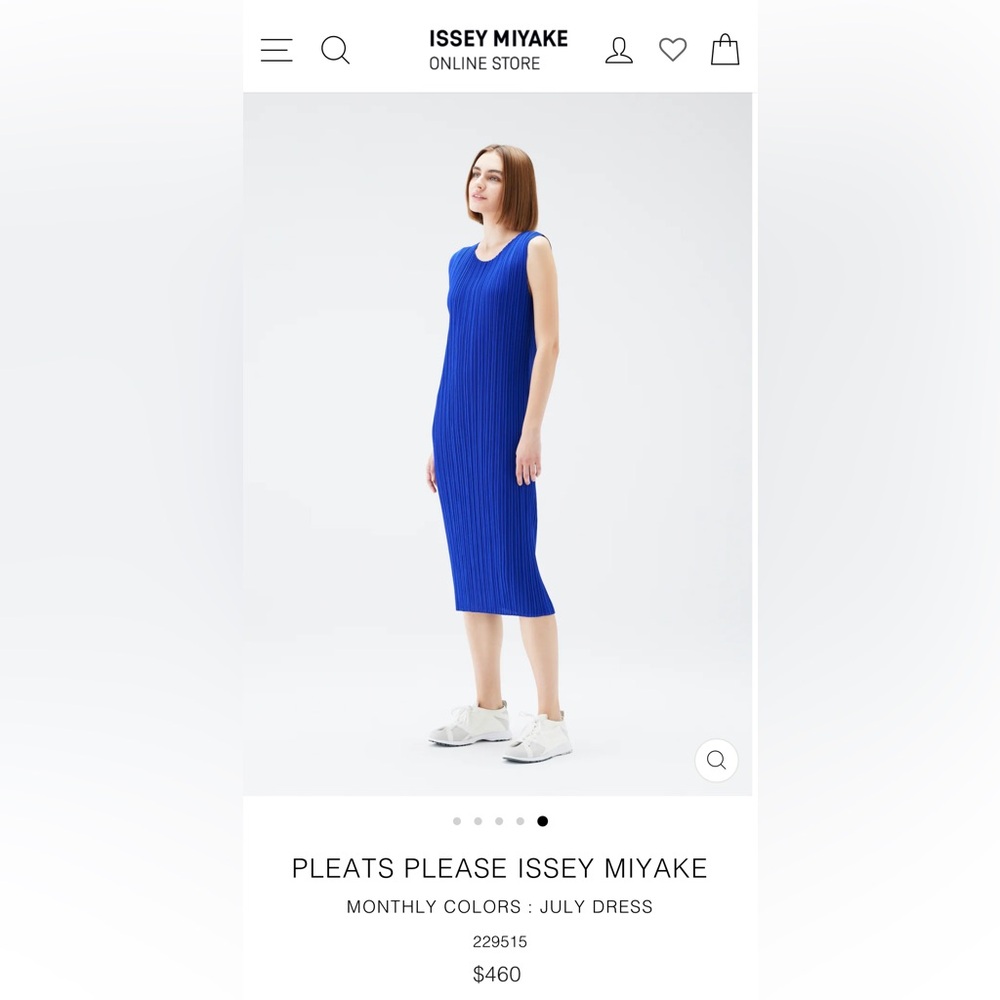 $460 ISSEY MIYAKE Pleats Please Dress Blue